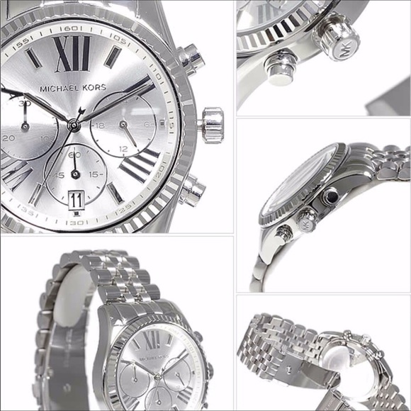 Michael Kors Lexington Silver Watch - Picture 4 of 6